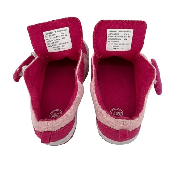 Wonder Nation Pink Hook And Loop Sneakers Size 6 Baby Girl - Picture 2 of 10